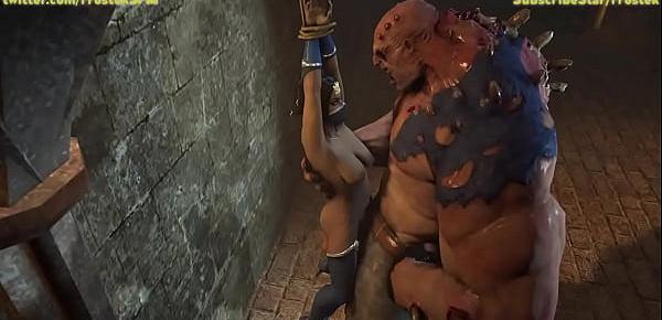  Kitana Fucked hard by giant monster 3D animation porn